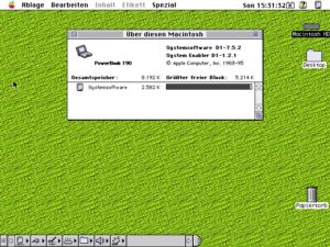 Apple PowerBook 190CS MAC OS 7.5.2